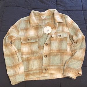 Pistachio and brown shacket